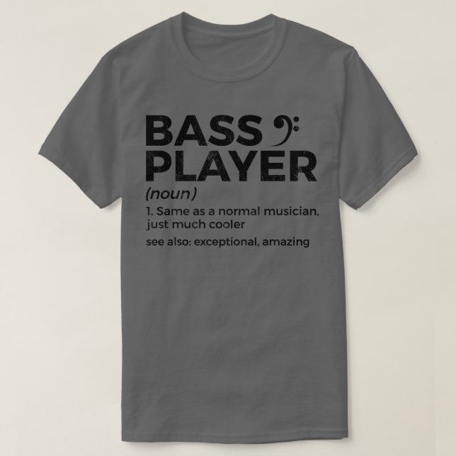 Camiseta Bresa De Definição Do Jogador De Bass Para Músicos (Frente do Design)