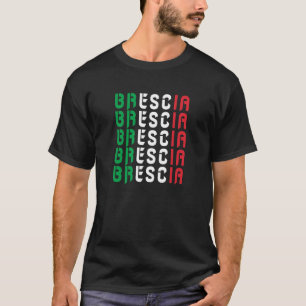 Camiseta Brescia Itália Sinaliza Viagem de Cores Nacionais