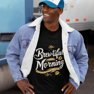 Camiseta Brew Mornong Engraçado Café Dotado Design