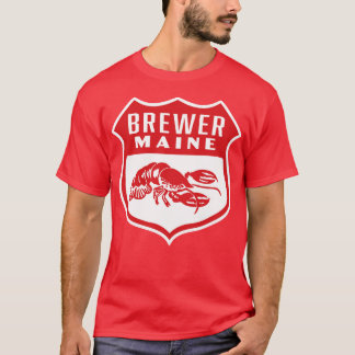 Camiseta Brewer Maine Retro Shield Red