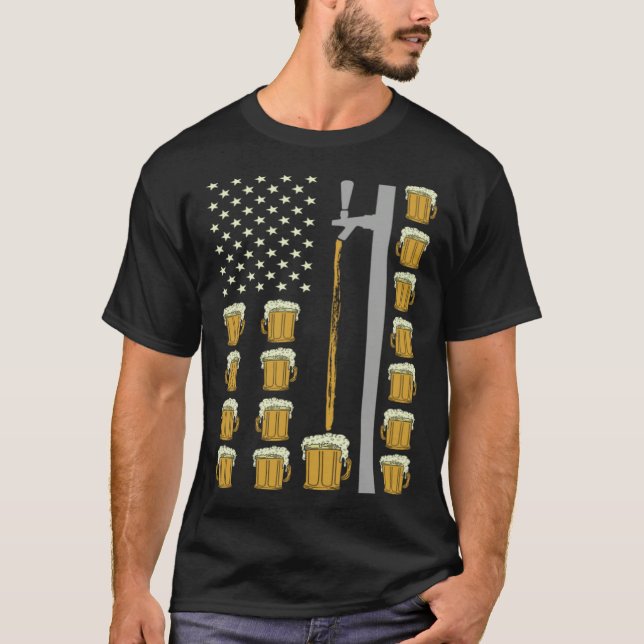 Camiseta Brewery American Flag Craft Beer American Pride (Frente)
