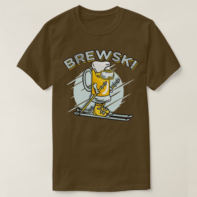 Camiseta Brewski Skiing Beer para o Esporte de inverno (Frente do Design)