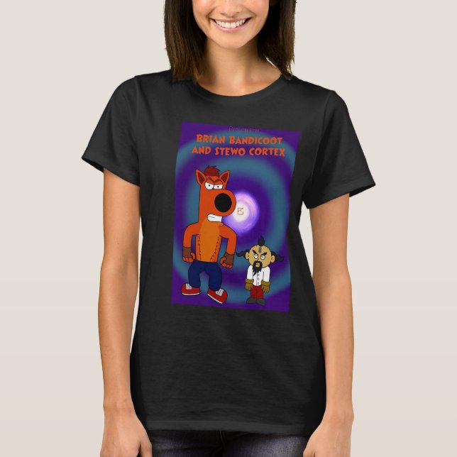 Camiseta Brian Bandicoot e Stewo Cortex (Frente)