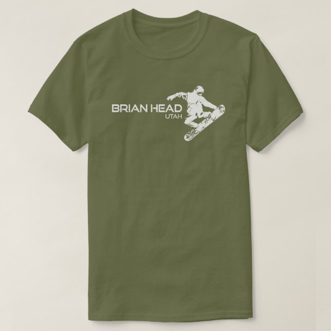 Camiseta Brian Head Resort Utah Snowboarder (Frente do Design)