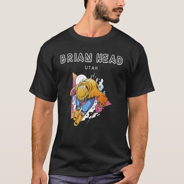Camiseta Brian Head Utah EUA Esqui Retro (Frente)