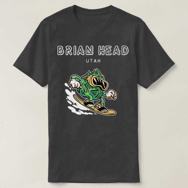 Camiseta Brian Head Utah Funny Snowboard Beer Saltos (Frente do Design)