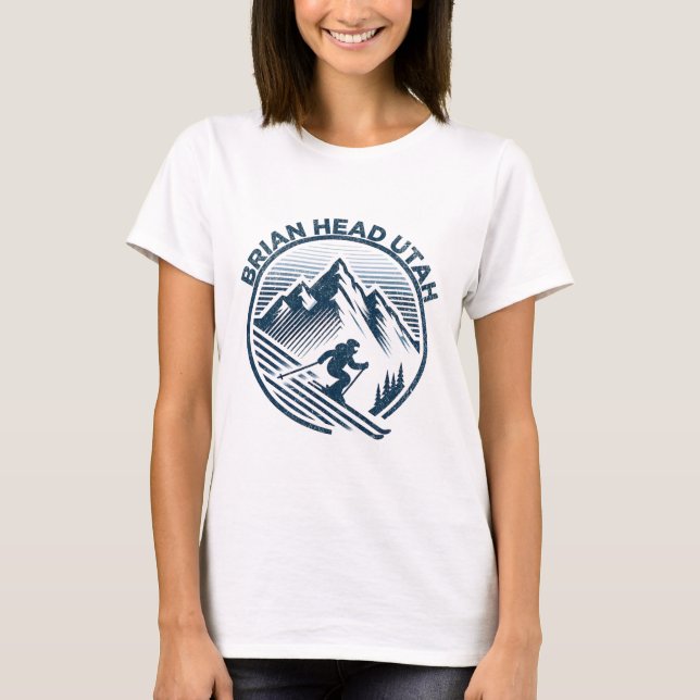 Camiseta Brian Head Utah Ski Resort Winter ski (Frente)