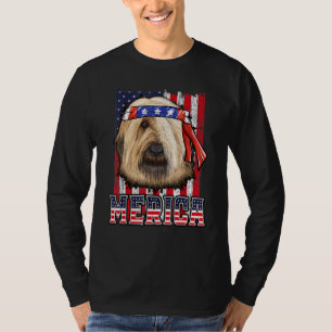 Camiseta Briard Merica 4 De Julho Bandeira Patriótica