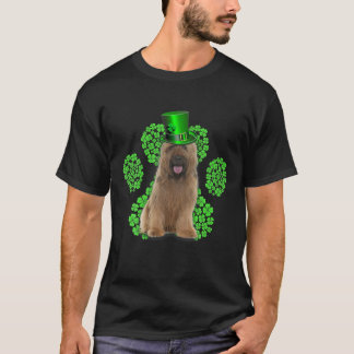 Camiseta Briard Shamrock Dia de São Patrício Clovers