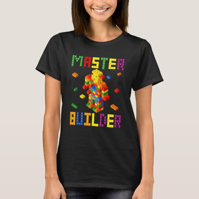 Camiseta Brick Builder Blocks Construindo Brick Builder (Frente)