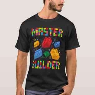 Camiseta Brick Builder Blocks Construindo Meninas Mestras