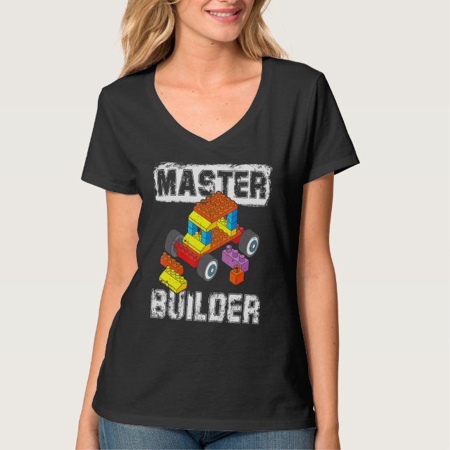 Camiseta Brick Builder bloqueia Master Builder Kid Toy Boys (Frente)