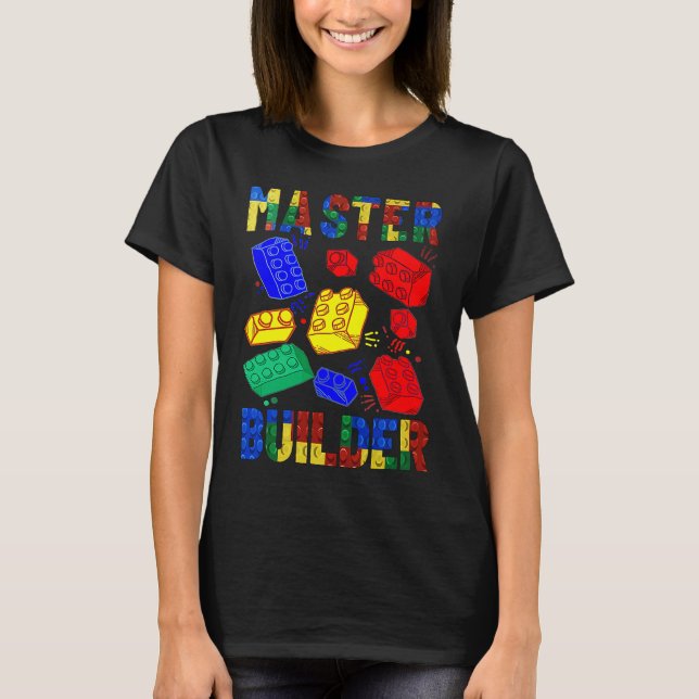 Camiseta Brick Builder bloqueia Master Builder Meninos Rapa (Frente)