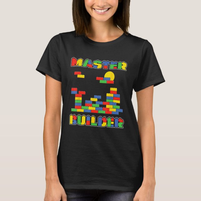 Camiseta Brick Builder Funny Blocks Master Builder (Frente)
