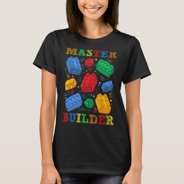 Camiseta Brick Builder Funny Blocks Master Builder Gift Par (Frente)