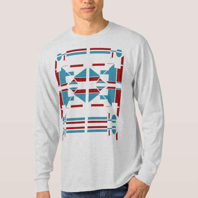 Camiseta Brick Red Blue Southwest Abstrato inspirado na art (Frente)
