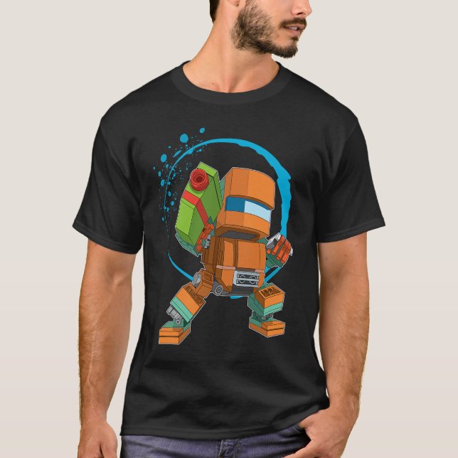 Camiseta Brick Robot   Master Builder  MOC Mech (Frente)