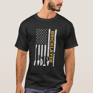 Camiseta Bricklayer American Flag Brickmason Brick Masonry