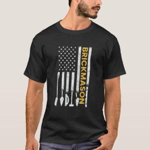 Camiseta Bricklayer American Flag Brickmason Brick Masonry