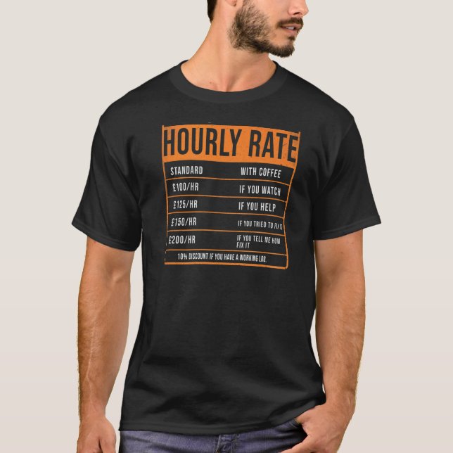 Camiseta Bricklayer Hourly Rate Idea For Brickie ON REAR &  (Frente)