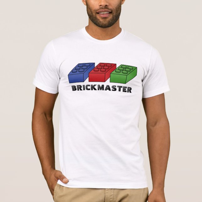 Camiseta Brickmaster engraçado - pop art do vetor (Frente)