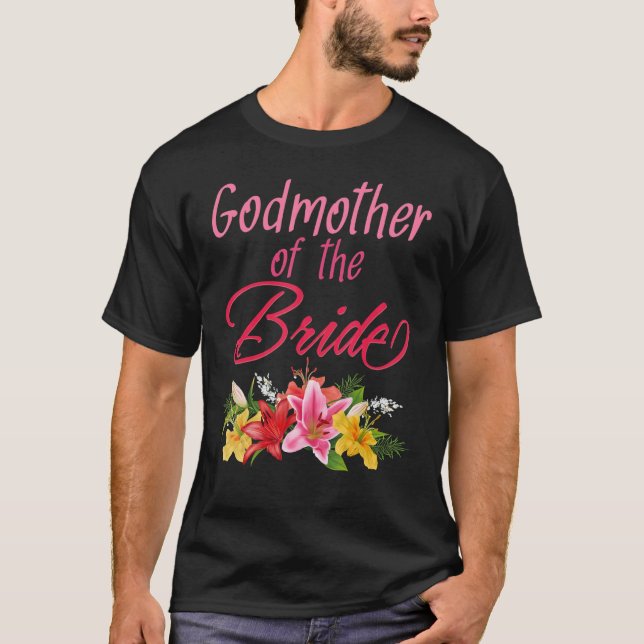 Camiseta Bridal Party Wedding Bride Godmother (Frente)
