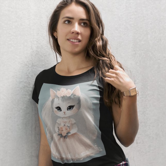 CAMISETA BRIDE CAT WEDDING T-SHIRT (Criador carregado)