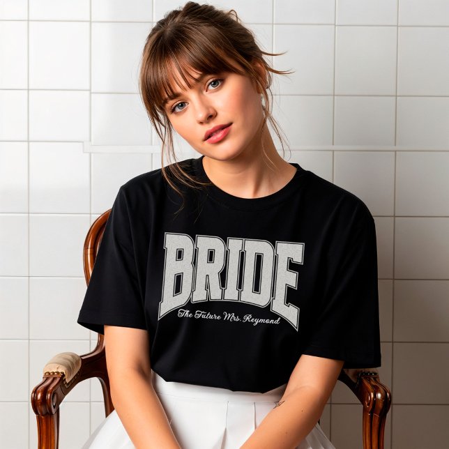 Camiseta BRIDE de Renda Branca para Chá de Noivado e Festa  (Personalize with names, dates, locations or events)