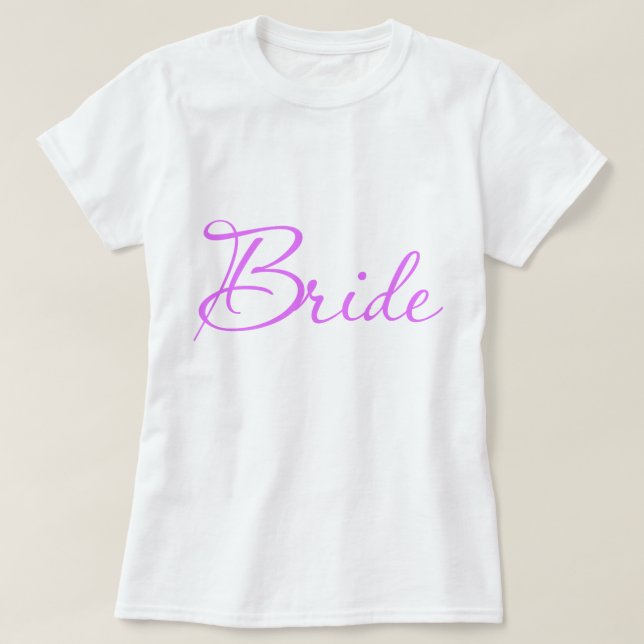 Camiseta Bride de Script de Rico Violet | Parte Bridal (Frente do Design)
