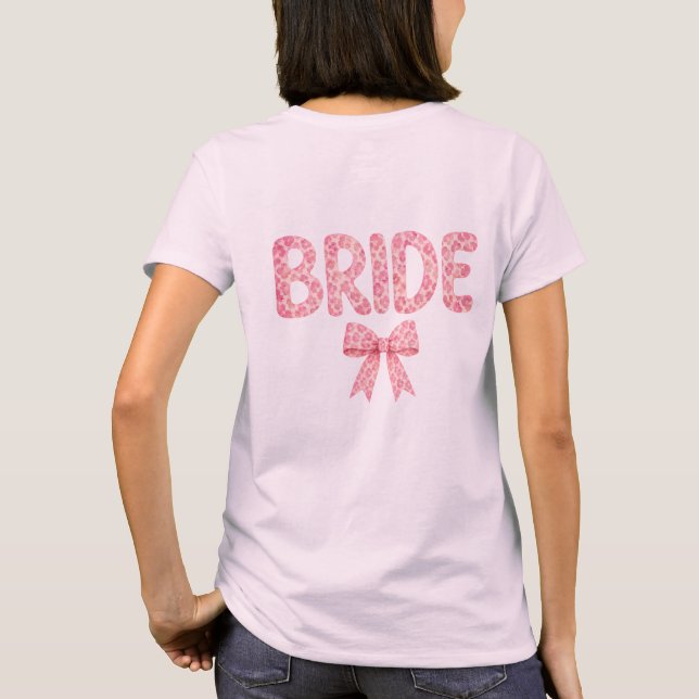 Camiseta Bride Design - Leo - Schleife- pink- Junggesellen (Verso)