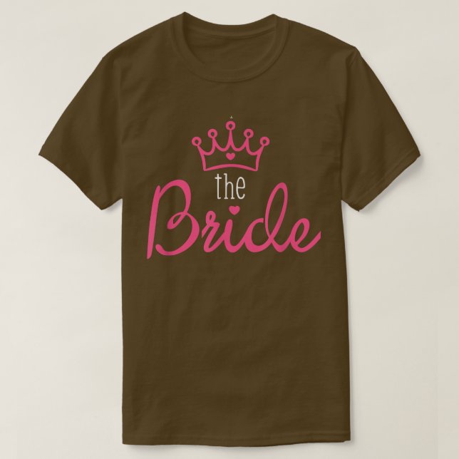 Camiseta Bride Groom Shirts Matching Couple Funny Wedding S (Frente do Design)