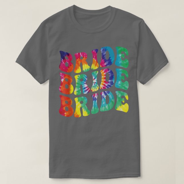 Camiseta Bride Retro Bachelorette Party Funny Wedding Brida (Frente do Design)