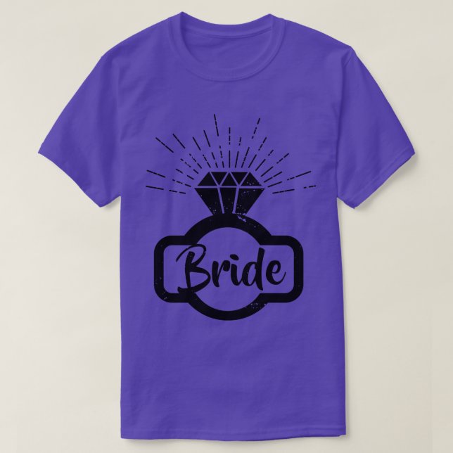 Camiseta Bride Ring Diamond Bride para ser Bachelorette (Frente do Design)