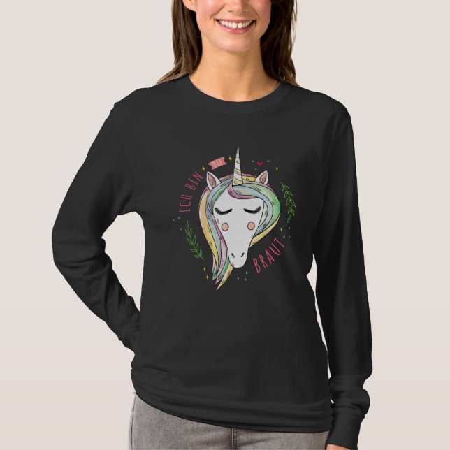 Camiseta Bride saying with unicorn  party hen party (Frente)