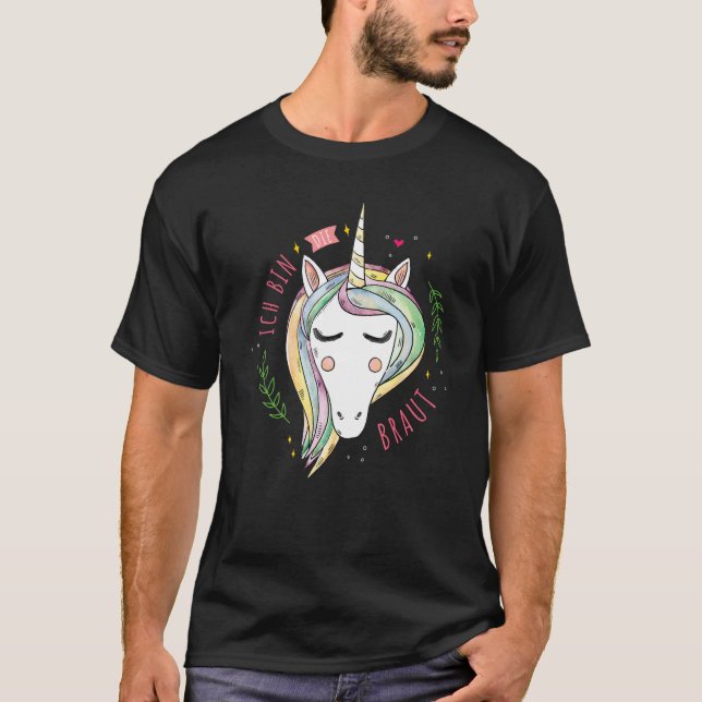 Camiseta Bride saying with unicorn  party hen party (Frente)