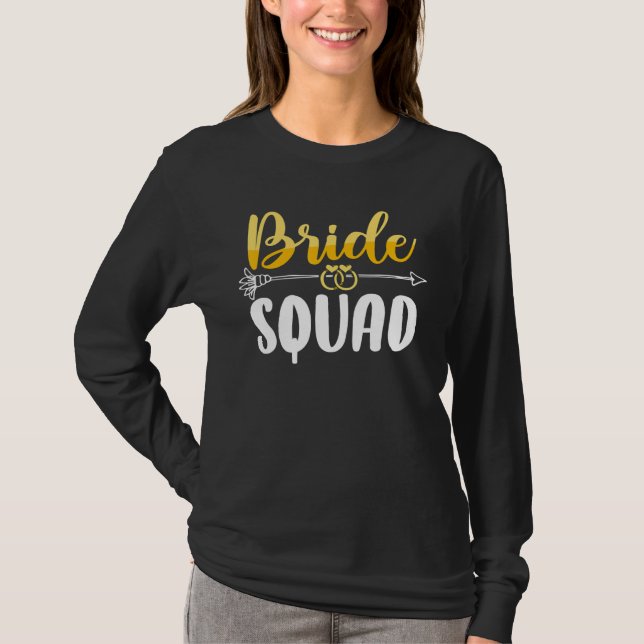 Camiseta Bride Squad Bachelor Wedding Party Womens Bridesma (Frente)