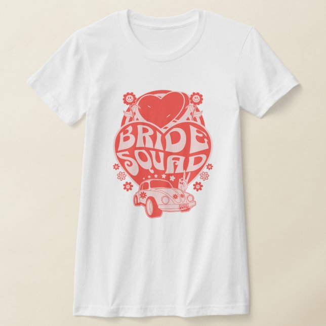 Camiseta "Bride Squad" Festa de Noiva Retro (Postura )