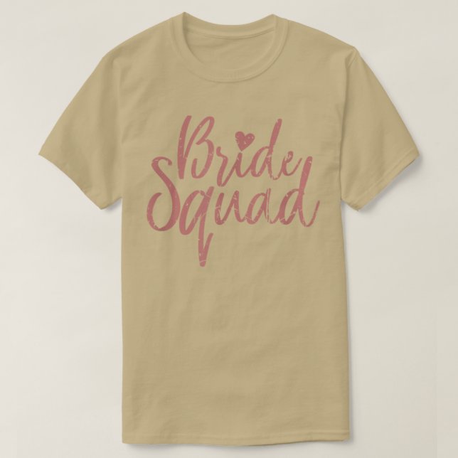 Camiseta Bride Squad Pink Cute Bridesmaid Bachelorette Part (Frente do Design)