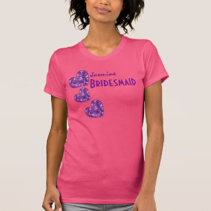 Camiseta BRIDESMAID com Corações Padradas de CAMO PURPLE V2