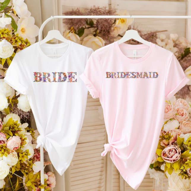 Camiseta BRIDESMAID-Folhagem Rústica-Simples-Elegante-Flor (Criador carregado)