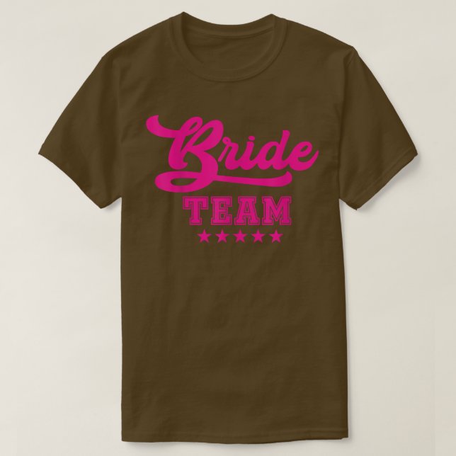 Camiseta Bridesmaid s For Bachelorette Party  BRIDE TEAM  (Frente do Design)