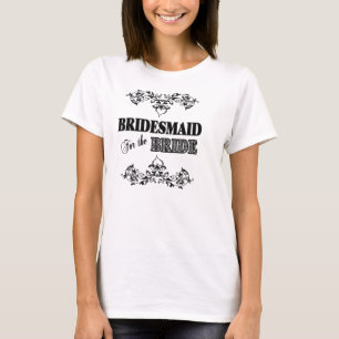 CAMISETA BRIDESMAID T SHIRT - FLORAL PRETO E BRANCO