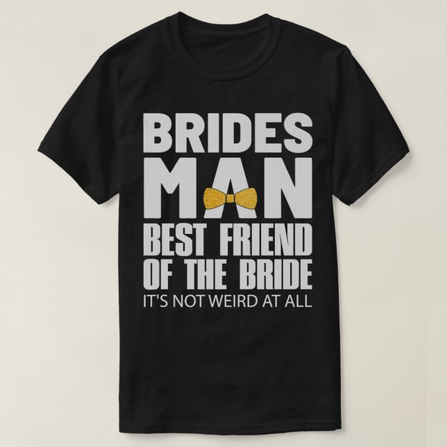 Camiseta Bridesman Best Friend of The Bride Wedding Party P (Frente do Design)