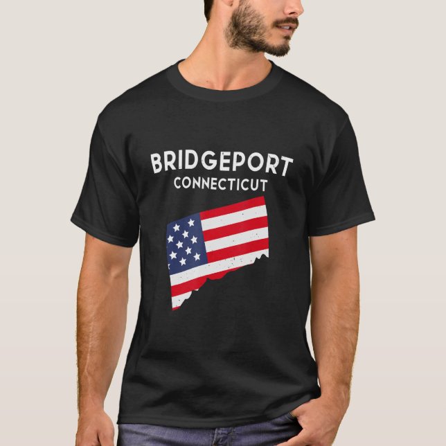 Camiseta Bridgeport Connecticut EUA State America Viagem Co (Frente)