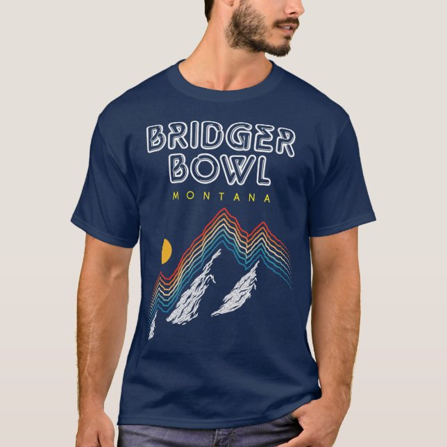 Camiseta Bridger Bowl Montana Ski Resort 1980s Retro (Frente)