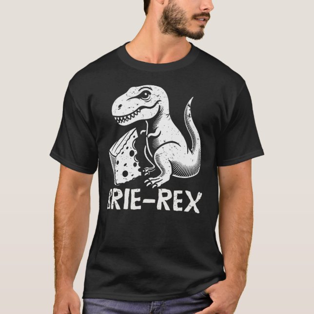 Camiseta Brie-rex funny dinosaur with brie cheese tyrannosa (Frente)