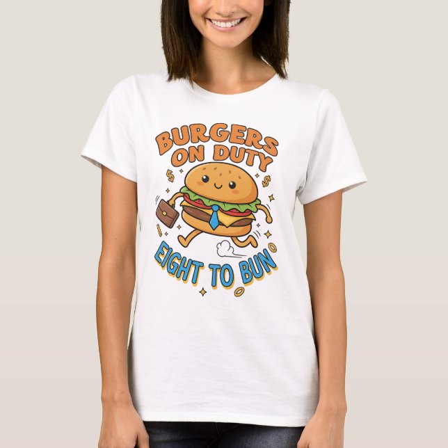 Camiseta Briefcase Burger – Hustle in a Bun (Frente)
