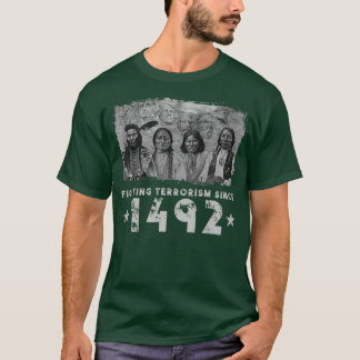 Camiseta Briga de Dizer Nativo Americano em 1492