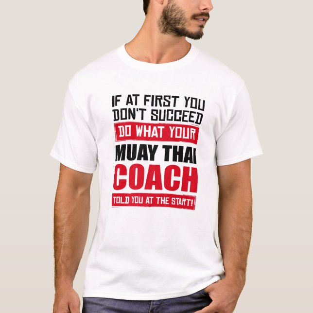 Camiseta Briga de treinador tailandês Muay Cita Engraçada T (Frente)