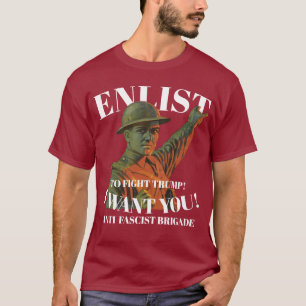 CAMISETA BRIGADA ANTIFASCISTA ALISTAR-SE ATINGIR ELES DURO
